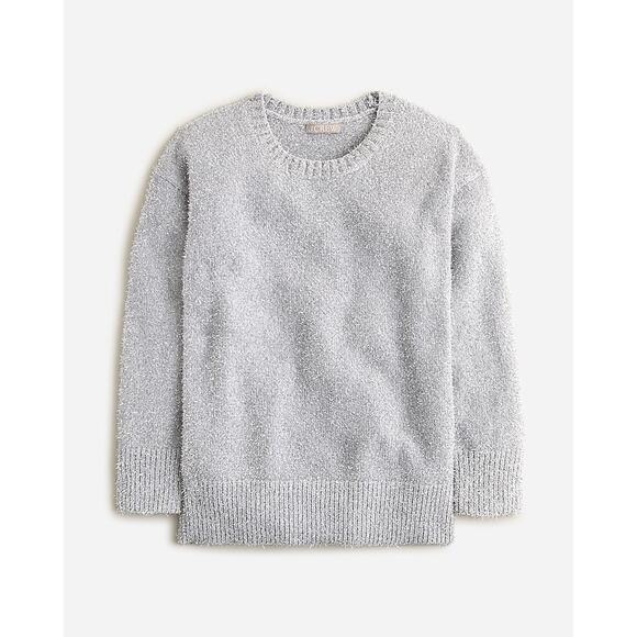 J.Crew Sweaters - J.Crew Gray Metallic Silver Oversized Brushed Yarn Crewneck Sweater Size XS